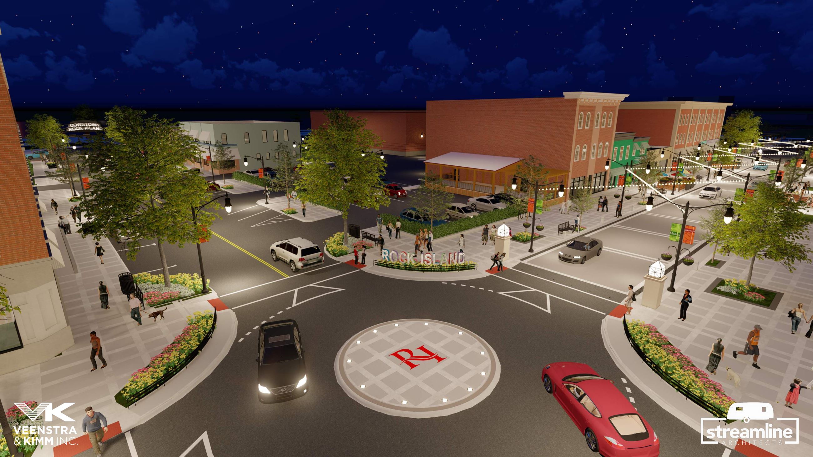 Downtown roundabout rendering